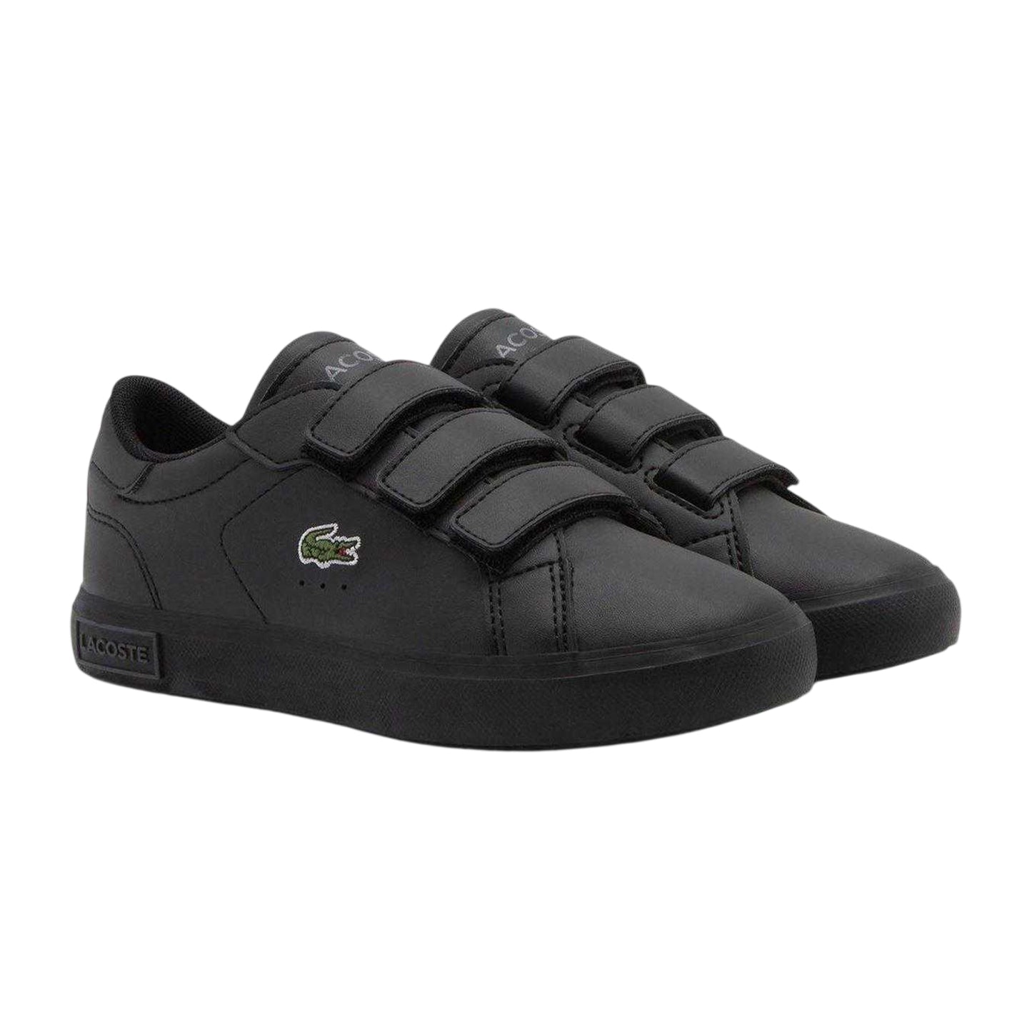 Black - Front - Lacoste Childrens-Kids Powercourt Trainers