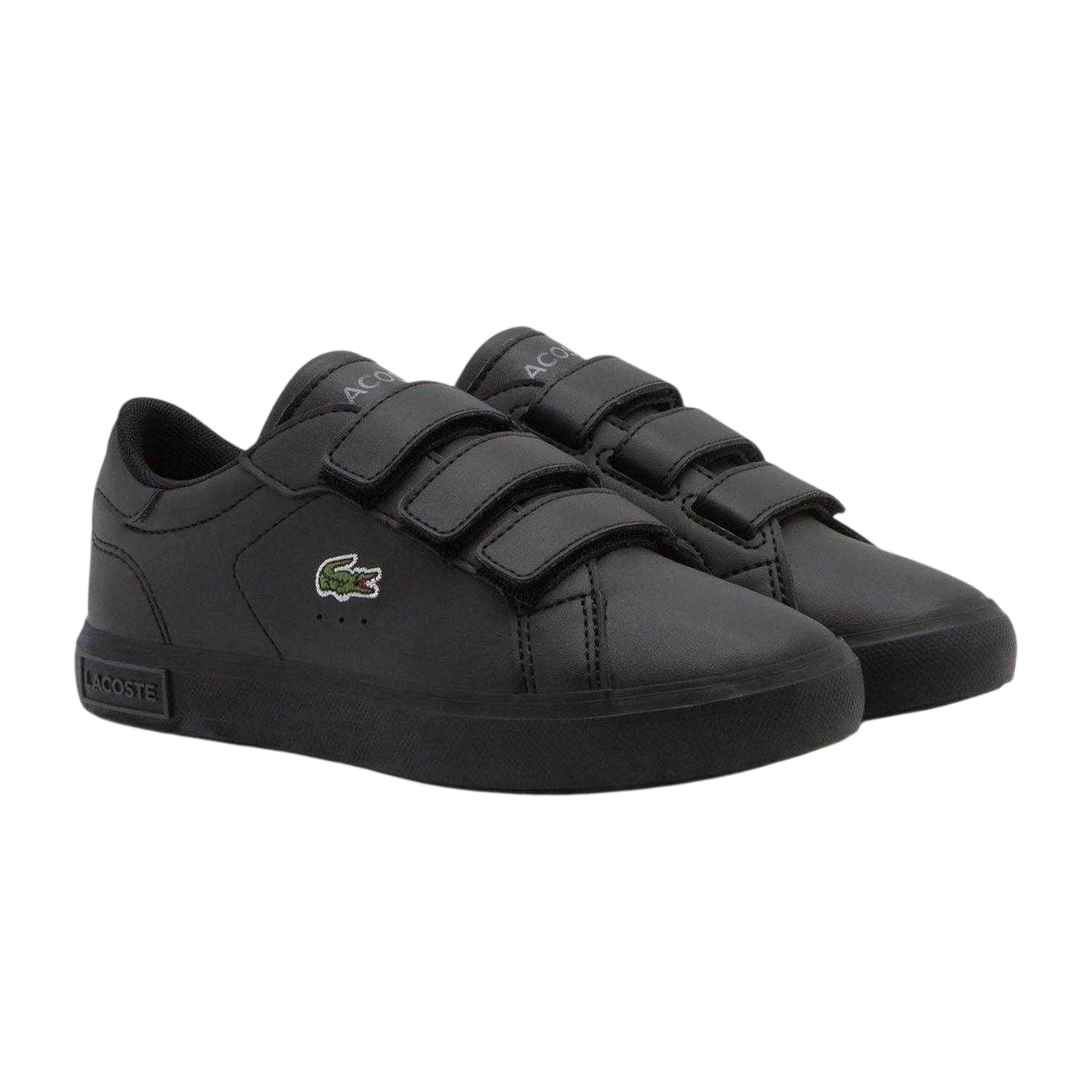 Black - Front - Lacoste Childrens-Kids Powercourt Trainers