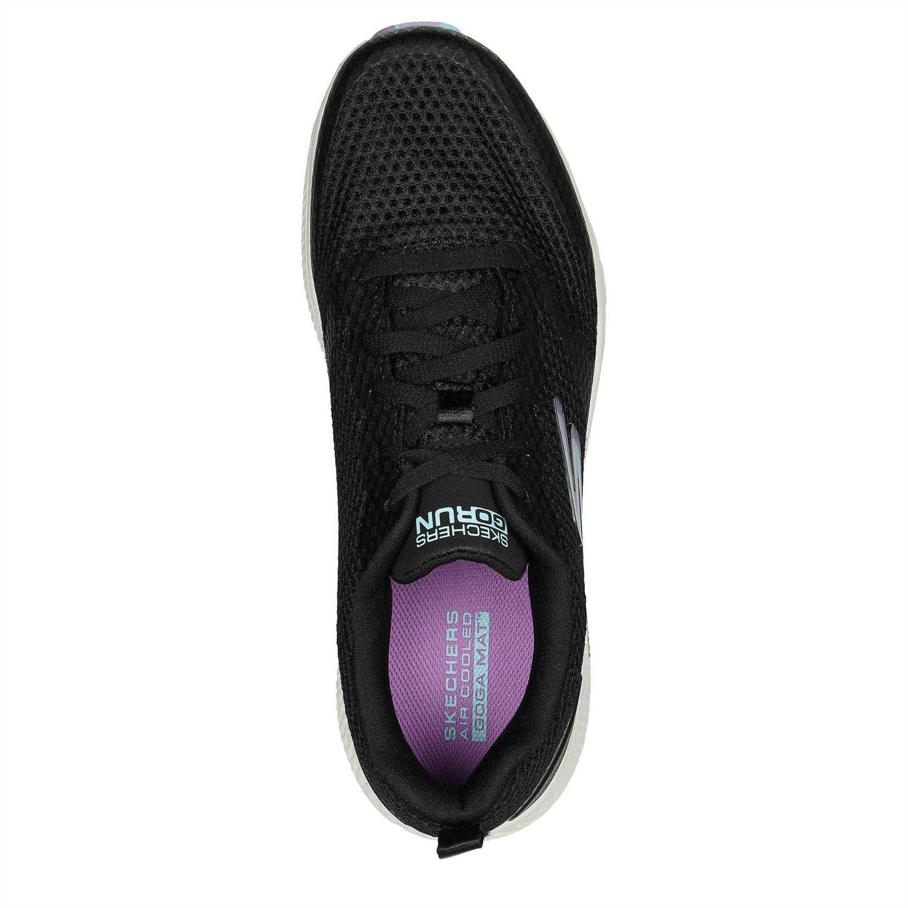 Black-Lavender - Pack Shot - Skechers Girls Go Run Trainers