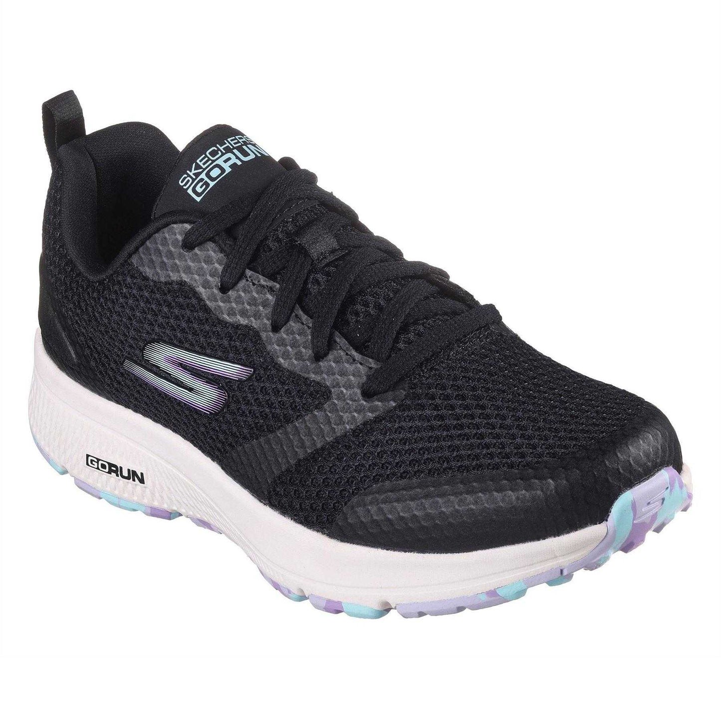 Black-Lavender - Front - Skechers Girls Go Run Trainers