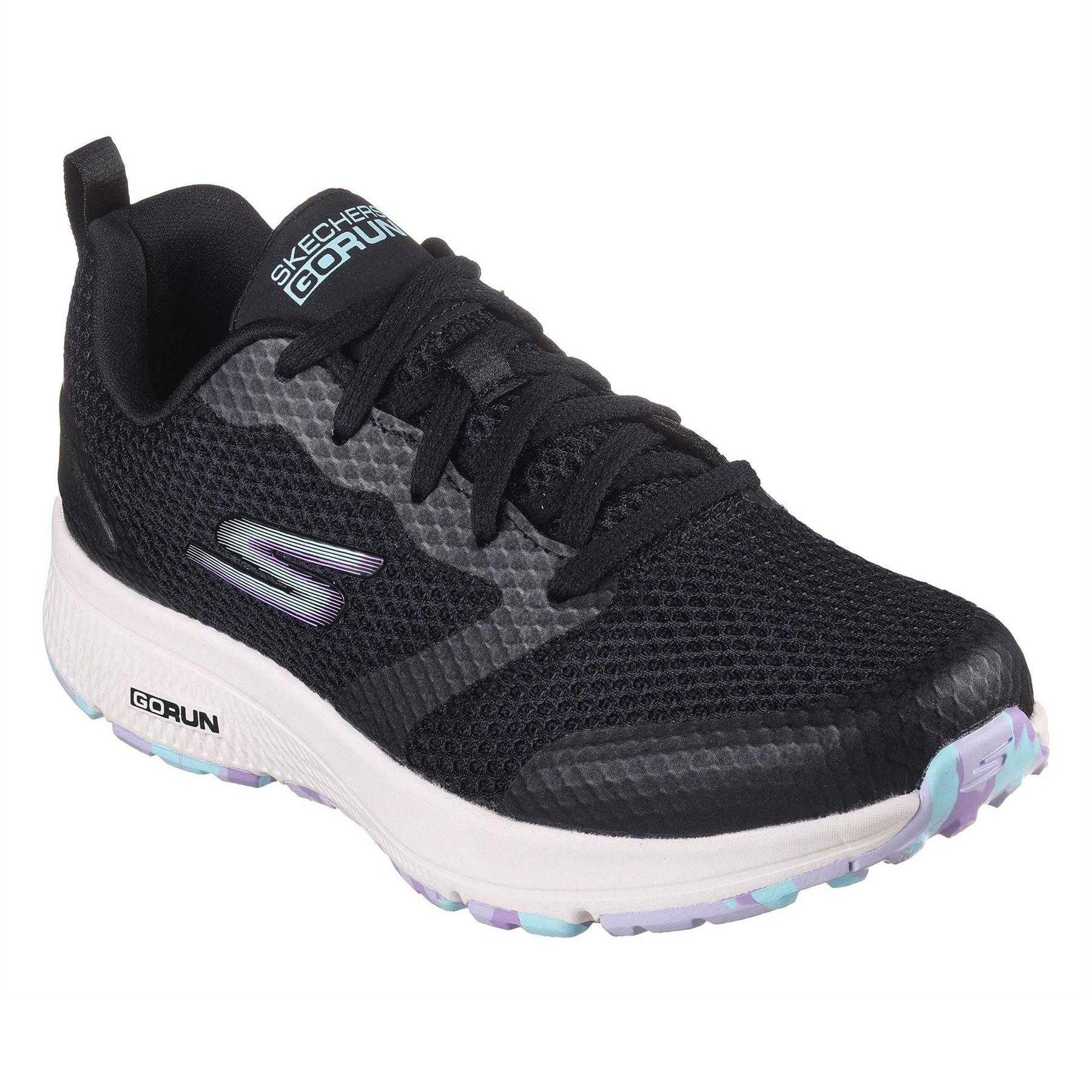 Black-Lavender - Front - Skechers Girls Go Run Trainers