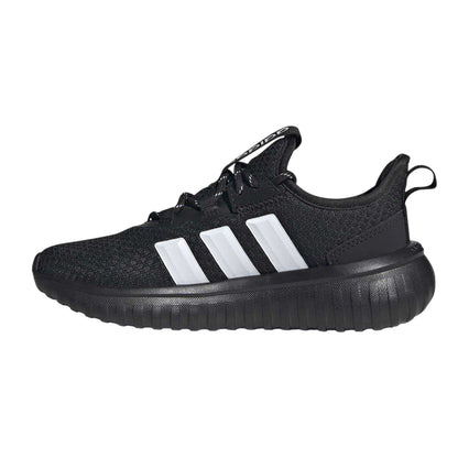 Black-White - Side - Adidas Childrens-Kids Kaptir 4.0 Textile Cloudfoam Trainers