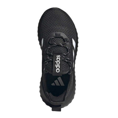 Black-White - Pack Shot - Adidas Childrens-Kids Kaptir 4.0 Textile Cloudfoam Trainers