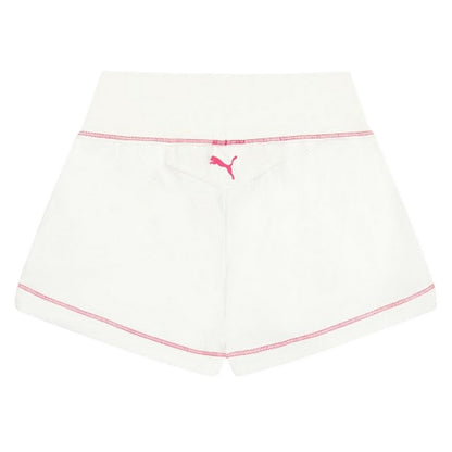 White - Back - Puma Childrens-Kids Knitted Logo Shorts