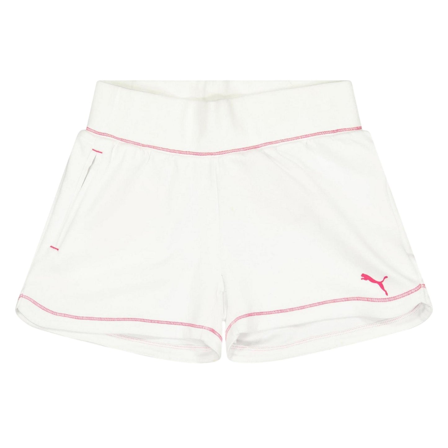 White - Front - Puma Childrens-Kids Knitted Logo Shorts