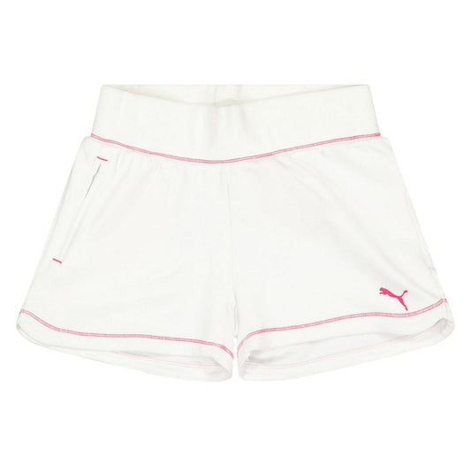 White - Front - Puma Childrens-Kids Knitted Logo Shorts