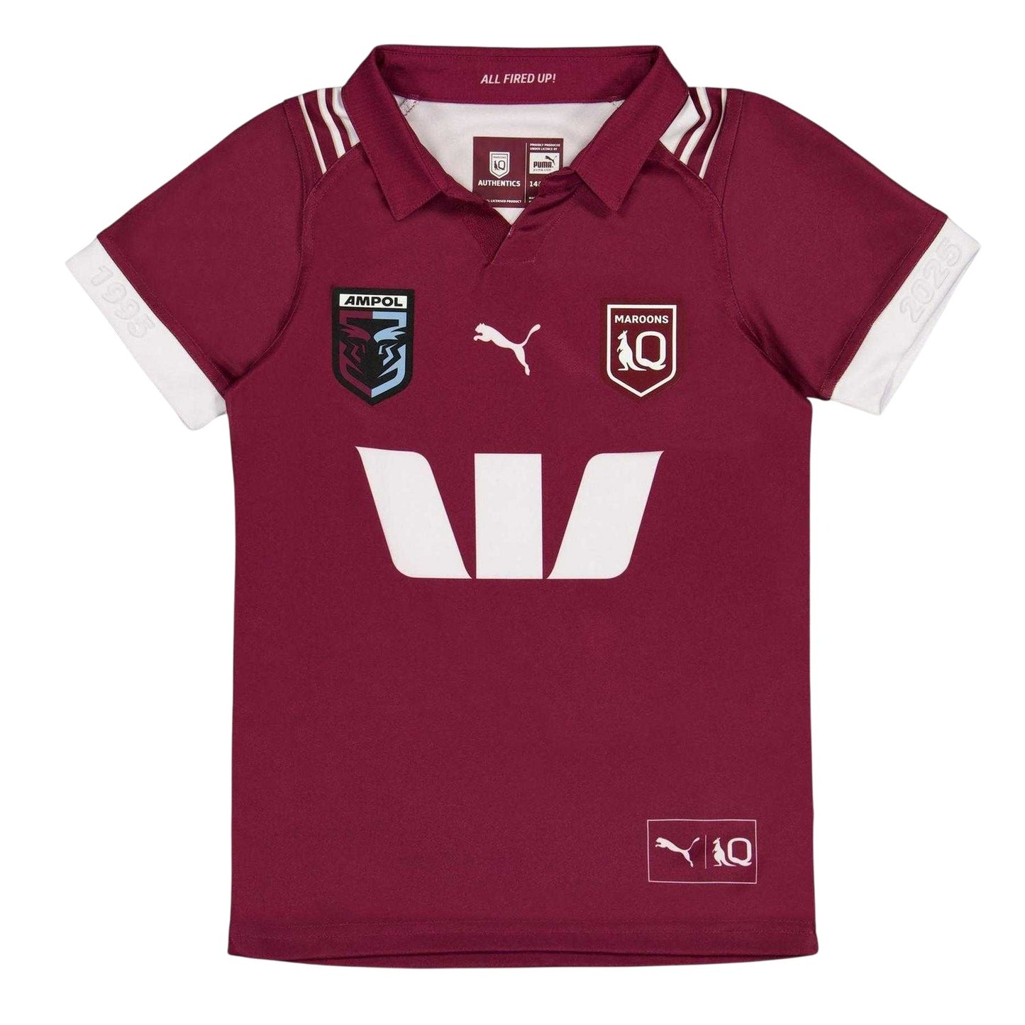 Burgundy-White - Front - Puma Childrens-Kids International Football Shirt