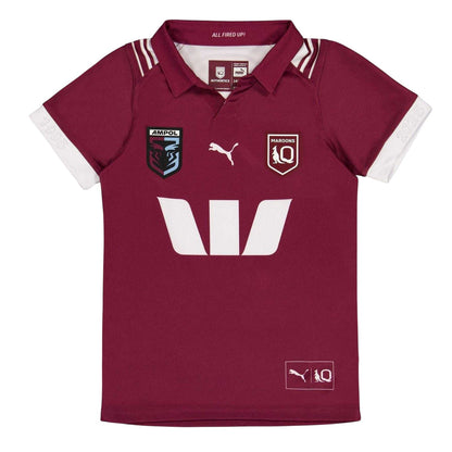 Burgundy-White - Front - Puma Childrens-Kids International Football Shirt