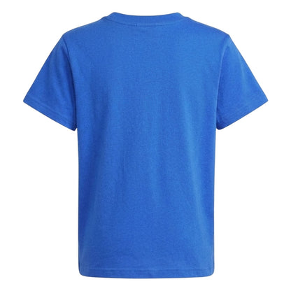 Blue - Back - Adidas Childrens-Kids Trefoil Cotton T-Shirt