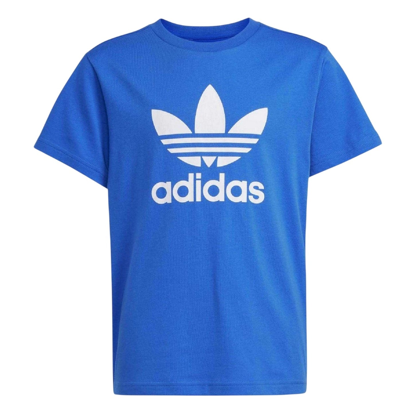 Blue - Front - Adidas Childrens-Kids Trefoil Cotton T-Shirt