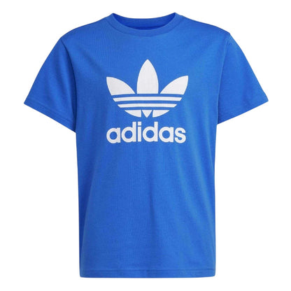 Blue - Front - Adidas Childrens-Kids Trefoil Cotton T-Shirt