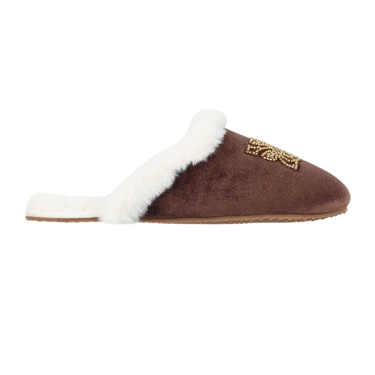 Brown - Front - Biba Womens-Ladies Embroidered Mules