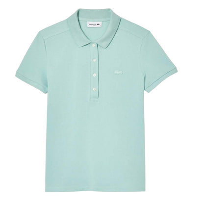 Green - Front - Lacoste Womens-Ladies L.12.D Mini Pique Slim Polo Shirt