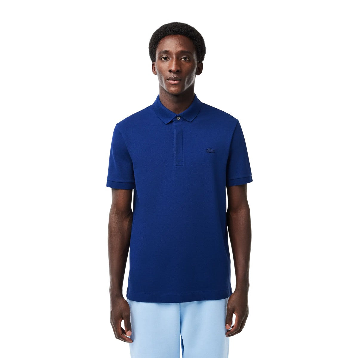 Blue - Pack Shot - Lacoste Mens Paris Stretch Regular Polo Shirt