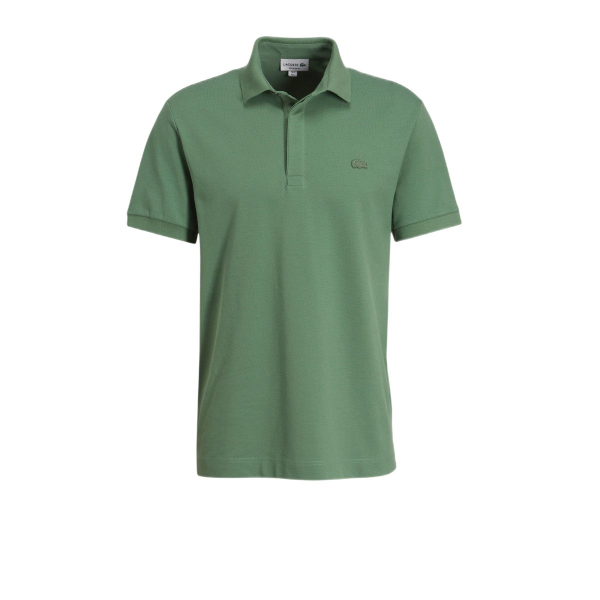 Khaki Green - Front - Lacoste Mens Paris Stretch Regular Polo Shirt