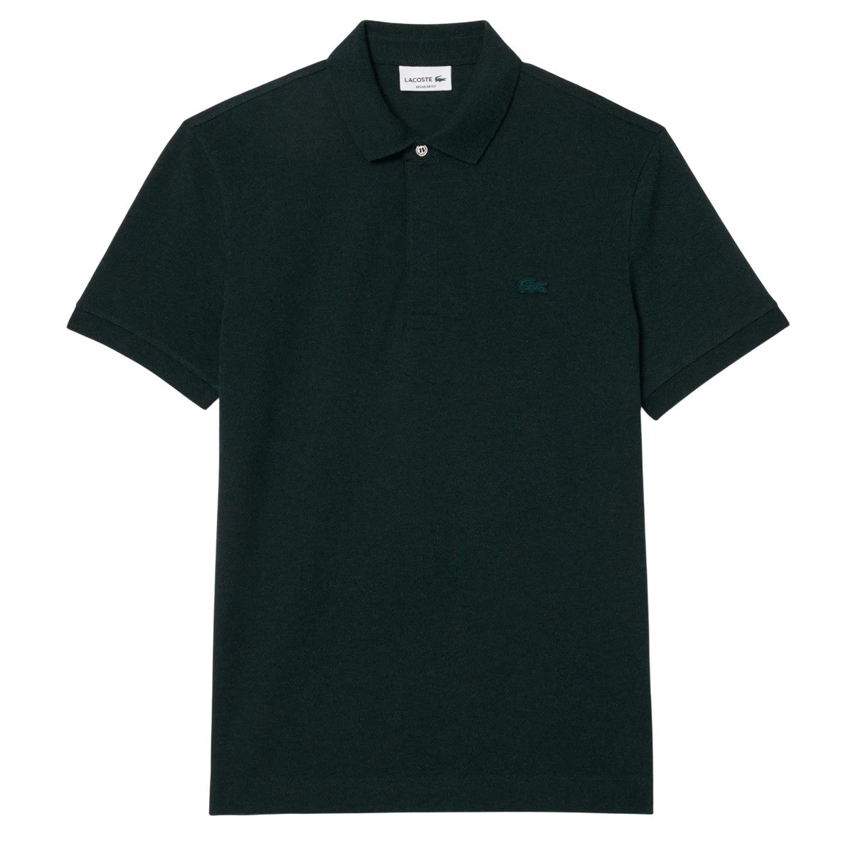 Dark Green - Front - Lacoste Mens Paris Stretch Regular Polo Shirt