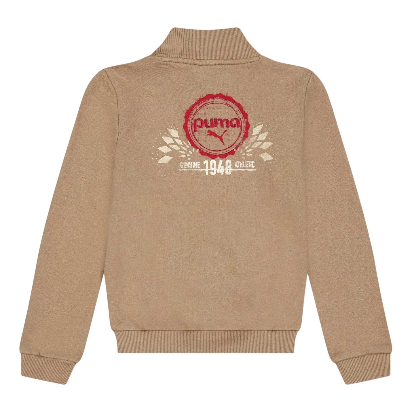 Brown - Back - Puma Childrens-Kids Logo Sweat Jacket