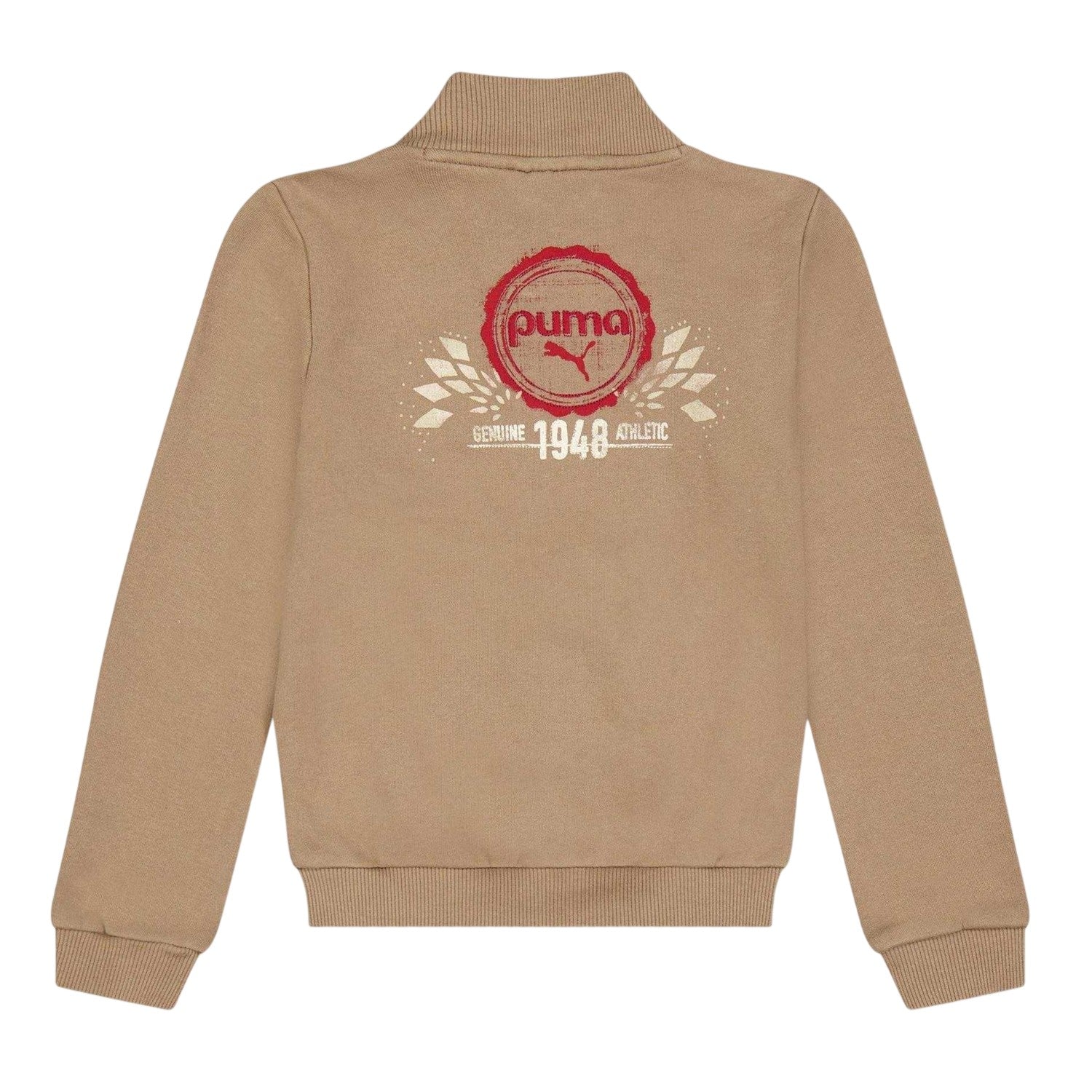 Brown - Back - Puma Childrens-Kids Logo Sweat Jacket