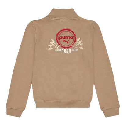 Brown - Back - Puma Childrens-Kids Logo Sweat Jacket