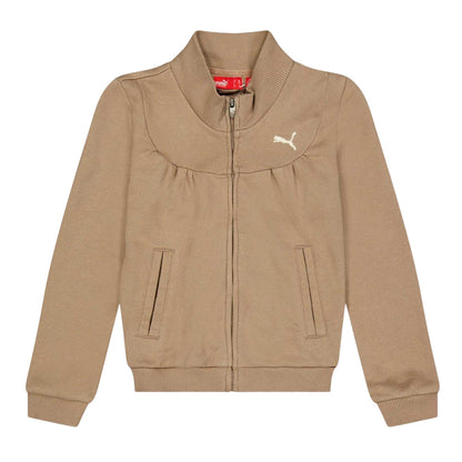 Brown - Front - Puma Childrens-Kids Logo Sweat Jacket