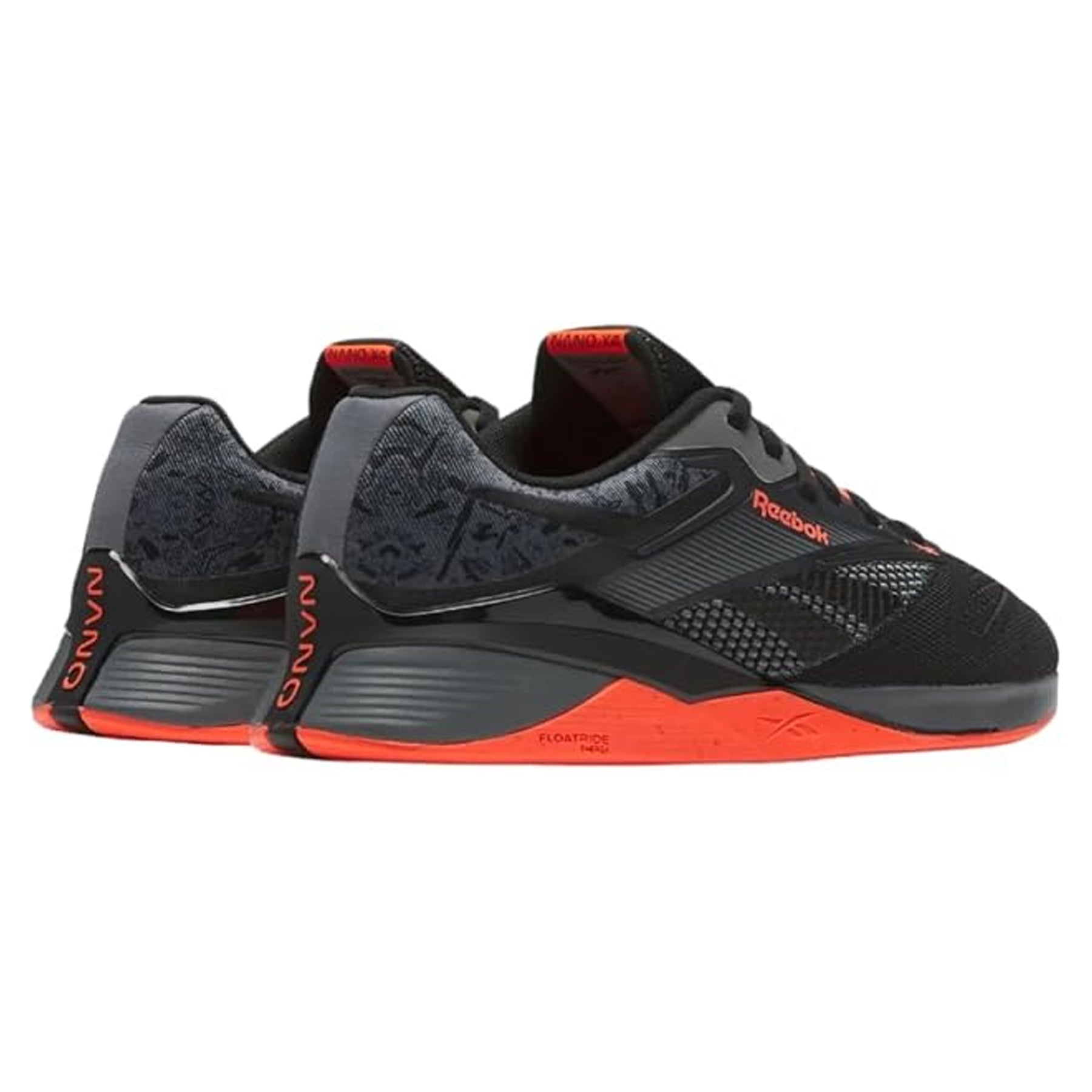 Black-Orange - Back - Reebok Mens Nano X4 Graphic Trainers