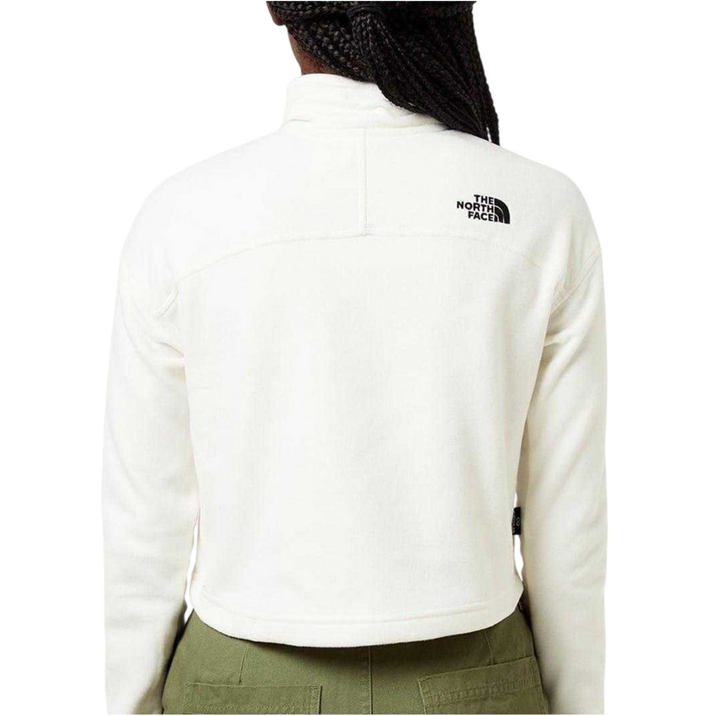 White - Back - The North Face Womens-Ladies 100 Glacier Cropped Fleece Top