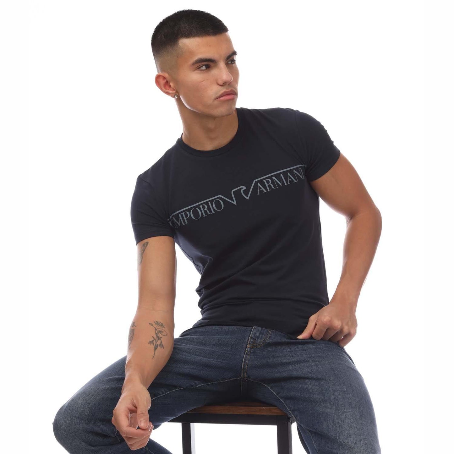 Navy - Lifestyle - Emporio Armani Mens Crew Neck T-Shirt