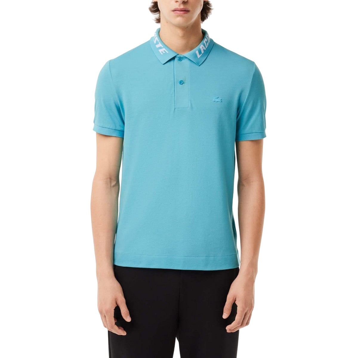 Blue - Pack Shot - Lacoste Mens Stretch Branded Slim Polo Shirt