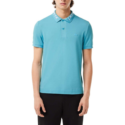 Blue - Pack Shot - Lacoste Mens Stretch Branded Slim Polo Shirt