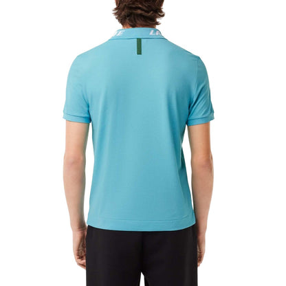 Blue - Back - Lacoste Mens Stretch Branded Slim Polo Shirt