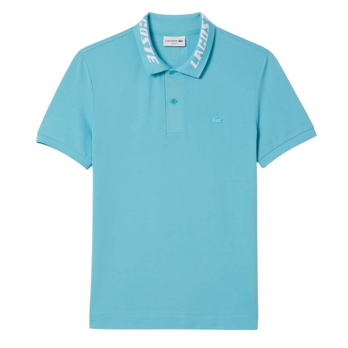 Blue - Front - Lacoste Mens Stretch Branded Slim Polo Shirt