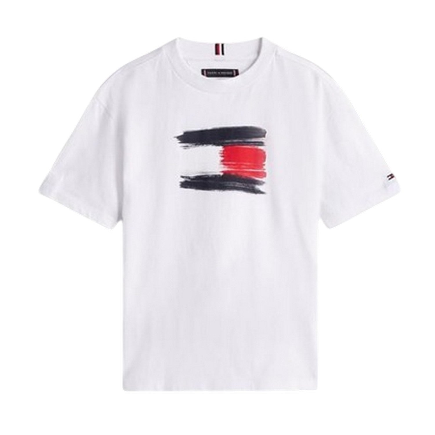 White - Front - Tommy Hilfiger Childrens-Kids Flag T-Shirt