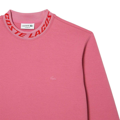 Pink - Side - Lacoste Mens Logo Double-Face Sweatshirt