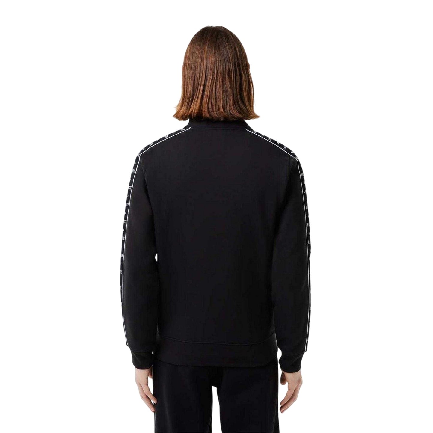 Black - Back - Lacoste Mens Stripe Full Zip Sweatshirt
