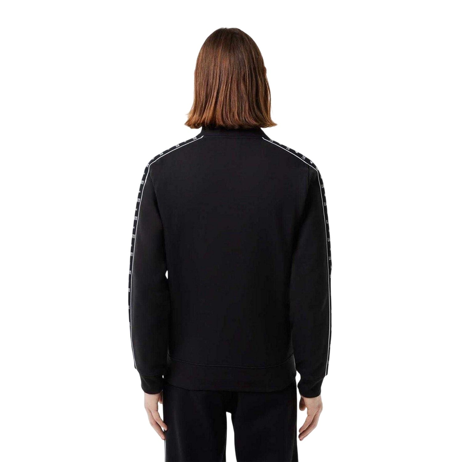 Black - Back - Lacoste Mens Stripe Full Zip Sweatshirt
