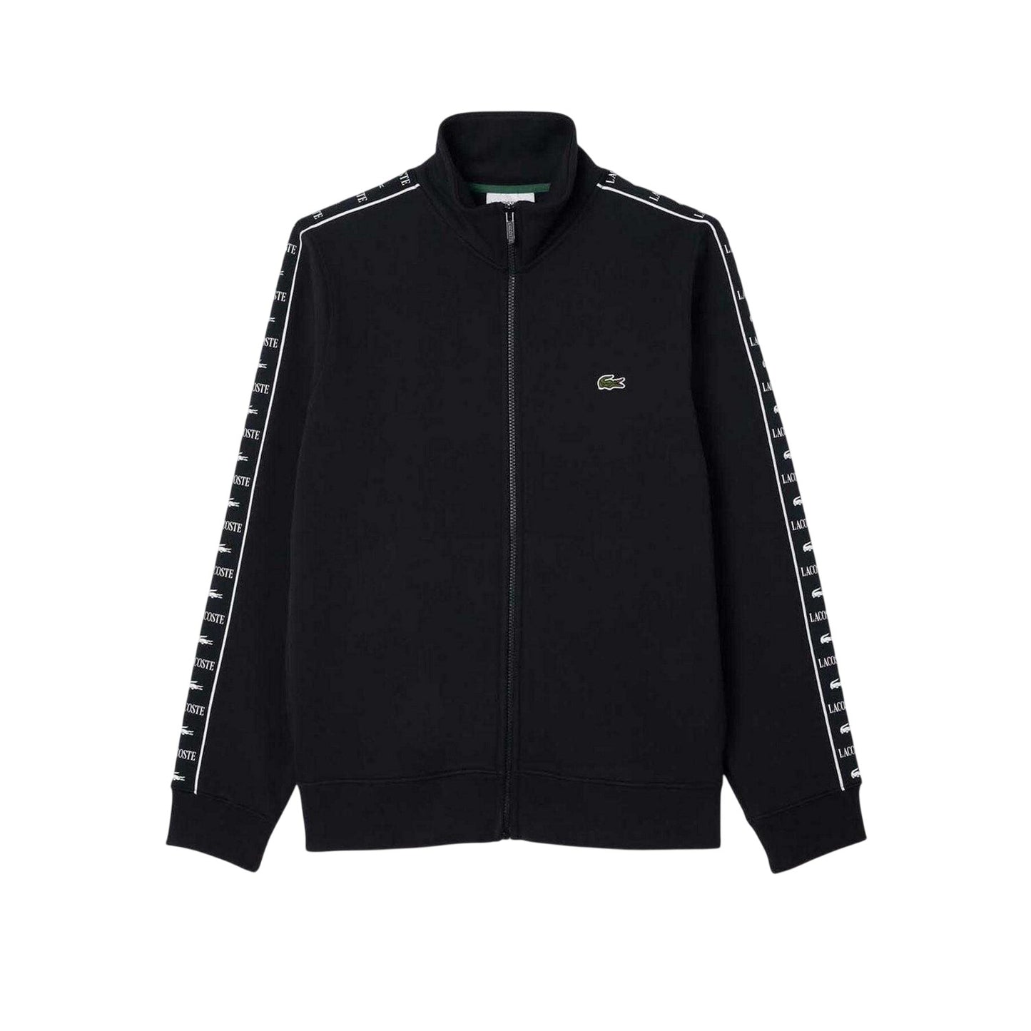 Black - Front - Lacoste Mens Stripe Full Zip Sweatshirt