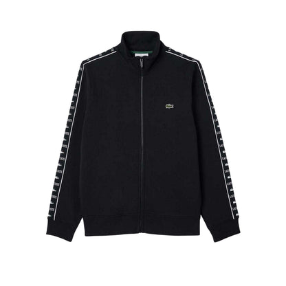 Black - Front - Lacoste Mens Stripe Full Zip Sweatshirt