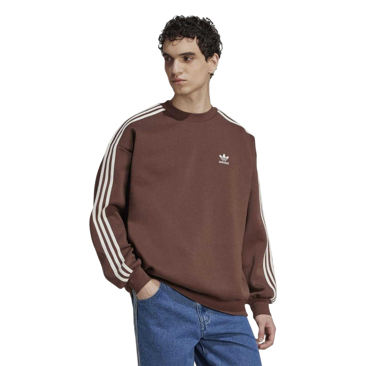 Brown - Side - Adidas Mens Oversized Sweatshirt
