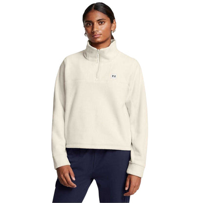 White - Side - Under Armour Womens-Ladies Expanse Zip Neck Long-Sleeved Sweatshirt