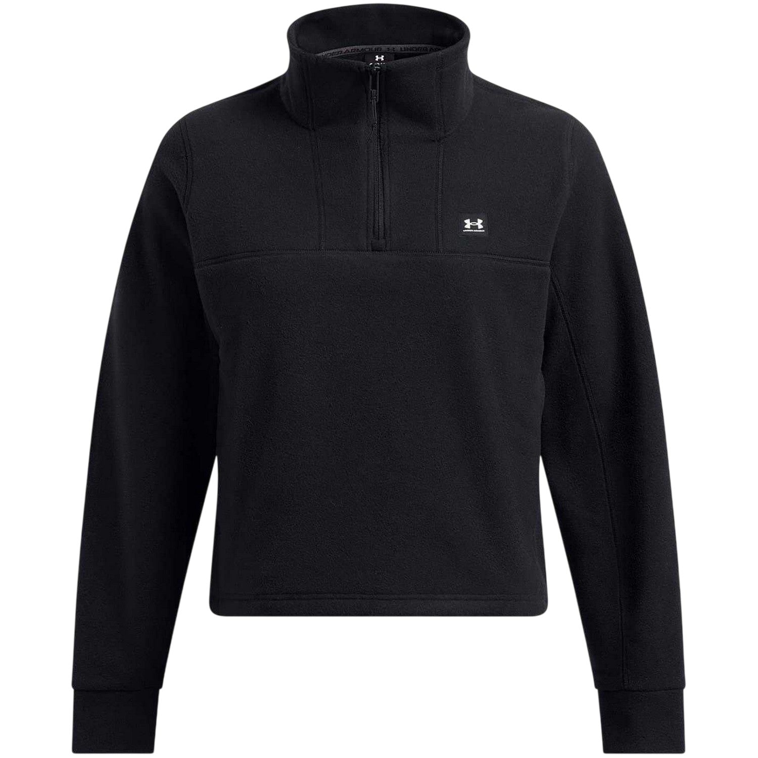 Black - Front - Under Armour Womens-Ladies Expanse Zip Neck Long-Sleeved Sweatshirt