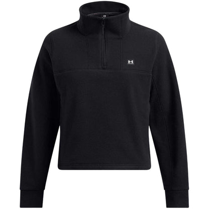 Black - Front - Under Armour Womens-Ladies Expanse Zip Neck Long-Sleeved Sweatshirt