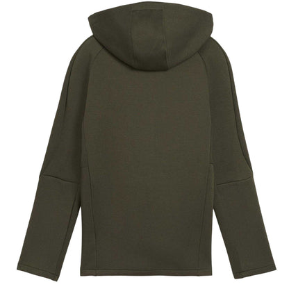 Dark Olive - Back - Puma Childrens-Kids Evostripe Full Zip Hoodie