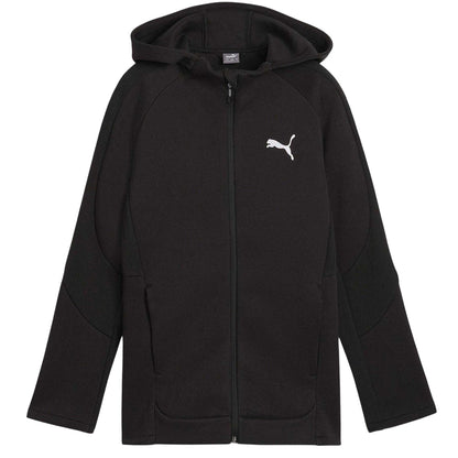 Puma Black - Front - Puma Childrens-Kids Evostripe Full Zip Hoodie