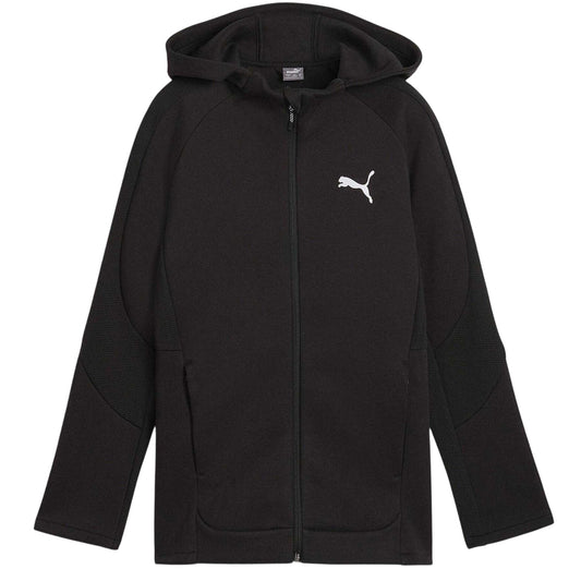 Puma Black - Front - Puma Childrens-Kids Evostripe Full Zip Hoodie