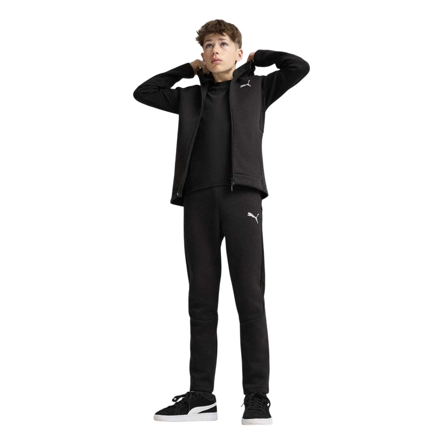 Puma Black - Lifestyle - Puma Childrens-Kids Evostripe Full Zip Hoodie