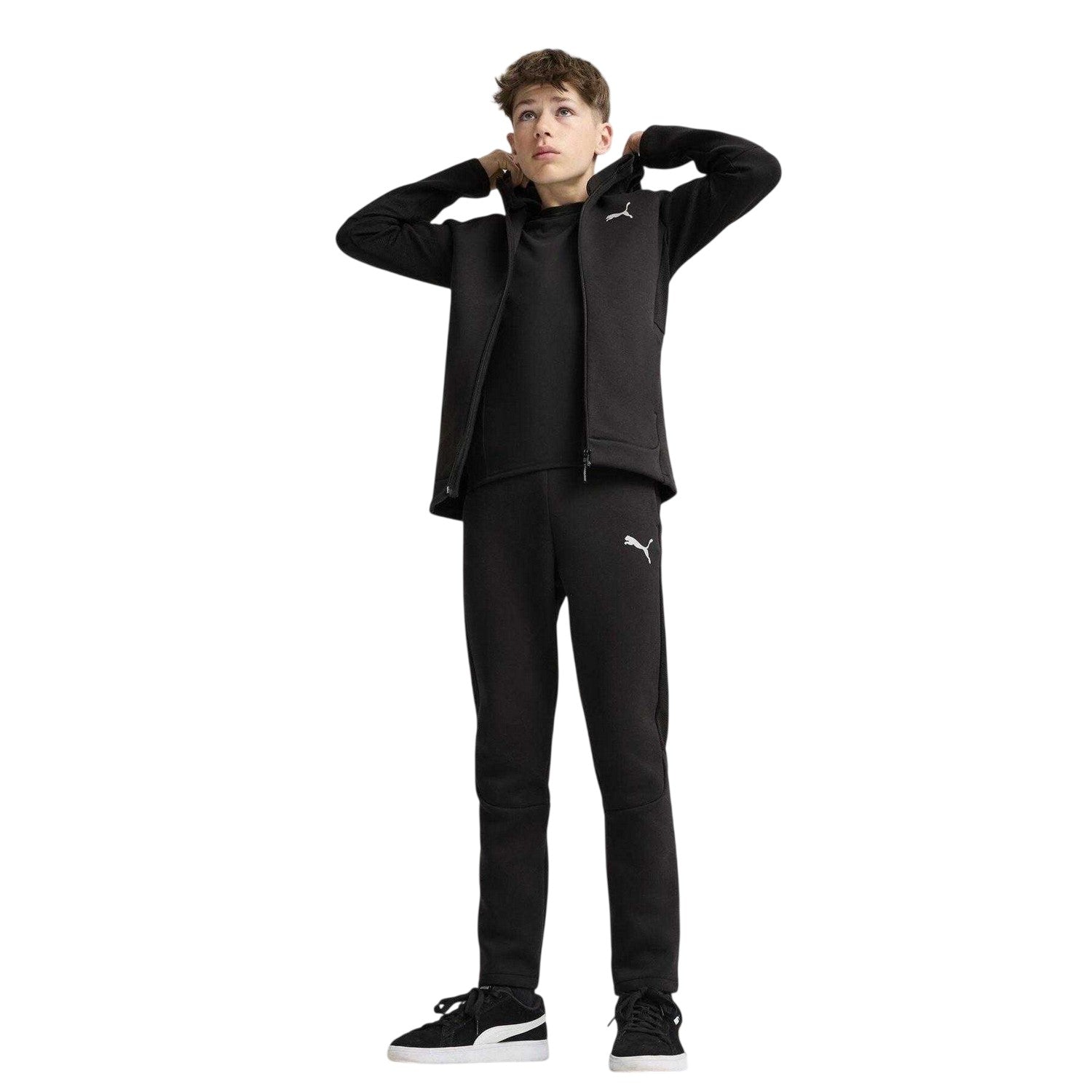Puma Black - Lifestyle - Puma Childrens-Kids Evostripe Full Zip Hoodie