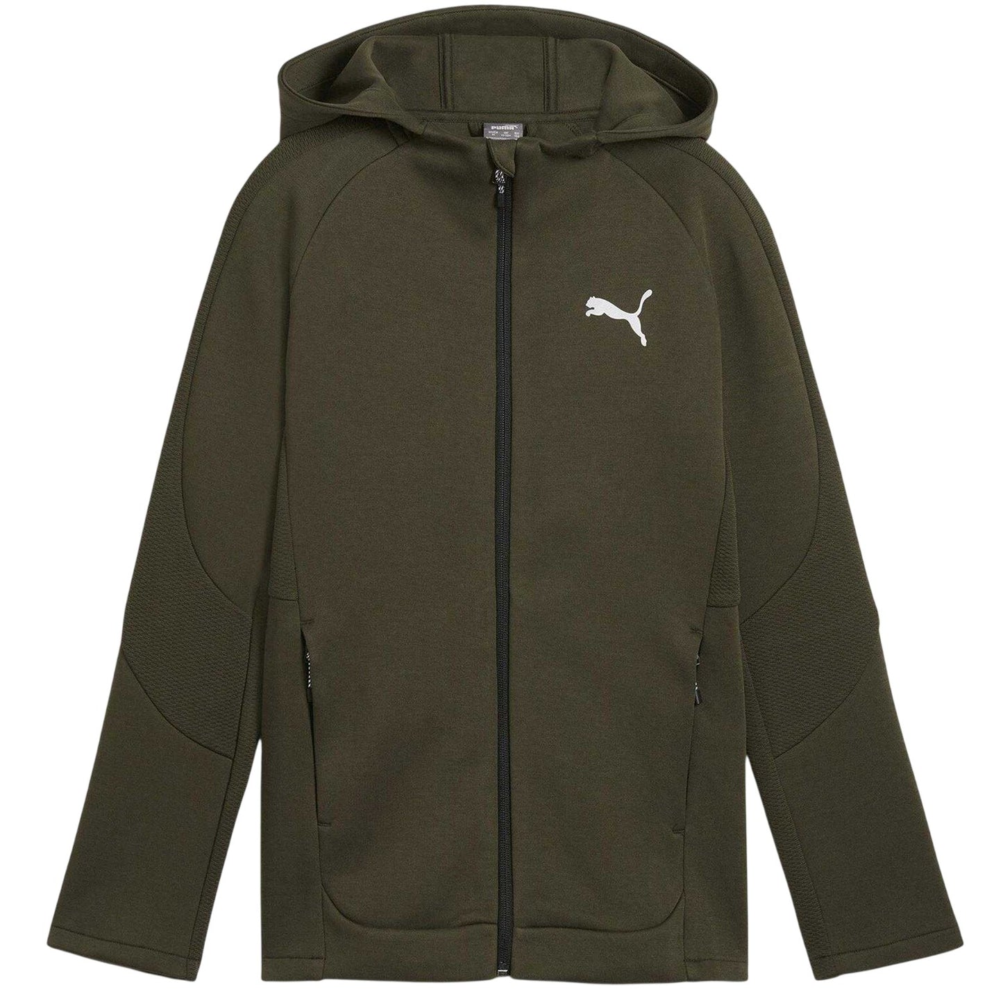 Dark Olive - Front - Puma Childrens-Kids Evostripe Full Zip Hoodie