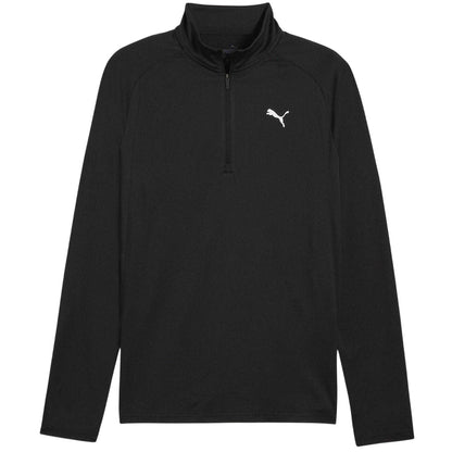Black - Front - Puma Mens Performance Quarter Zip Tailored Long-Sleeved Top