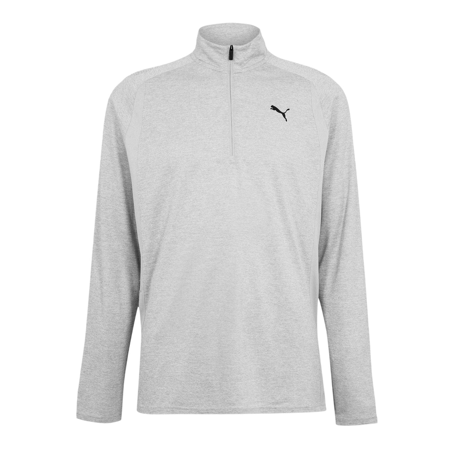 Grey - Front - Puma Mens Performance Quarter Zip Tailored Long-Sleeved Top