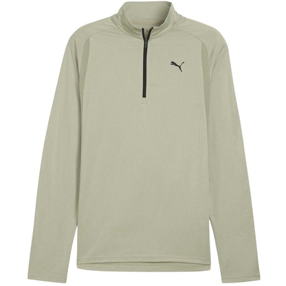 Army - Front - Puma Mens Performance Quarter Zip Tailored Long-Sleeved Top